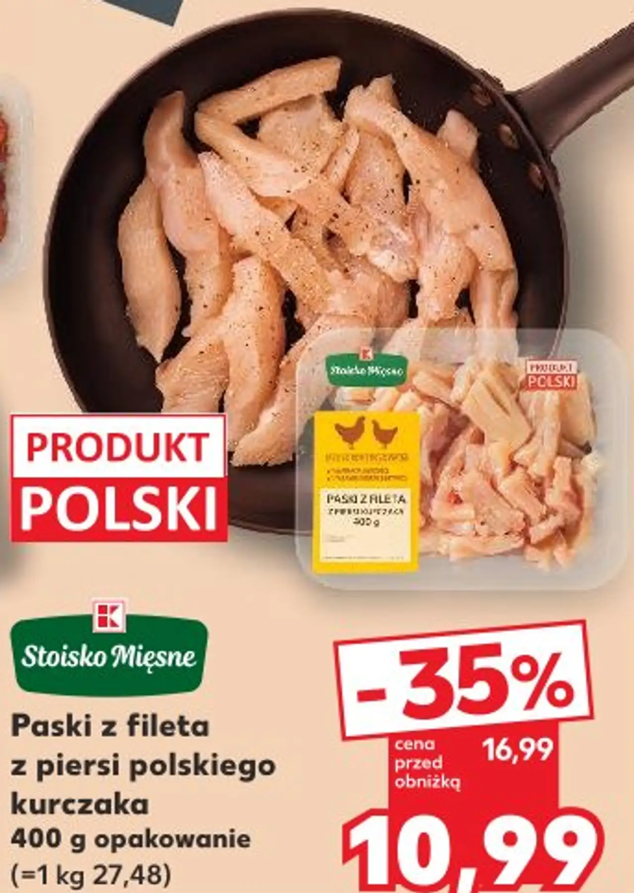 Stoisko Mięsne Paski z fileta z piersi polskiego kurczaka 400 g