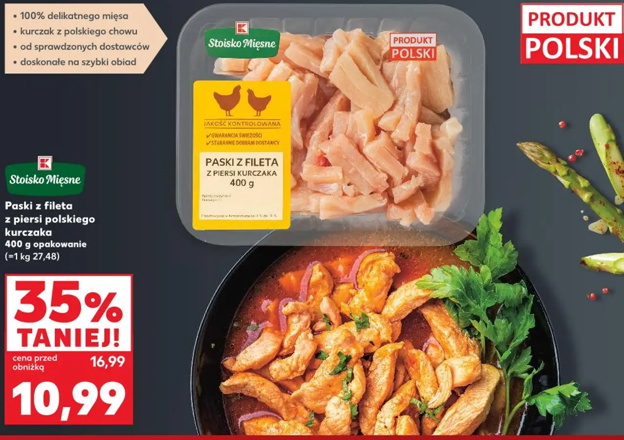 Stoisko Mięsne Paski z fileta z piersi polskiego kurczaka
