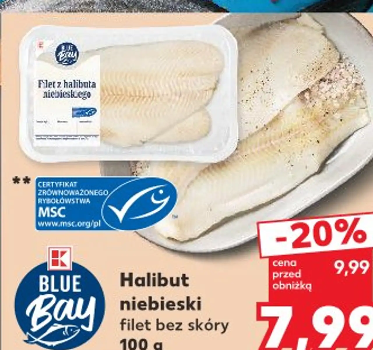 Blue Bay Halibut niebieski filet bez skóry