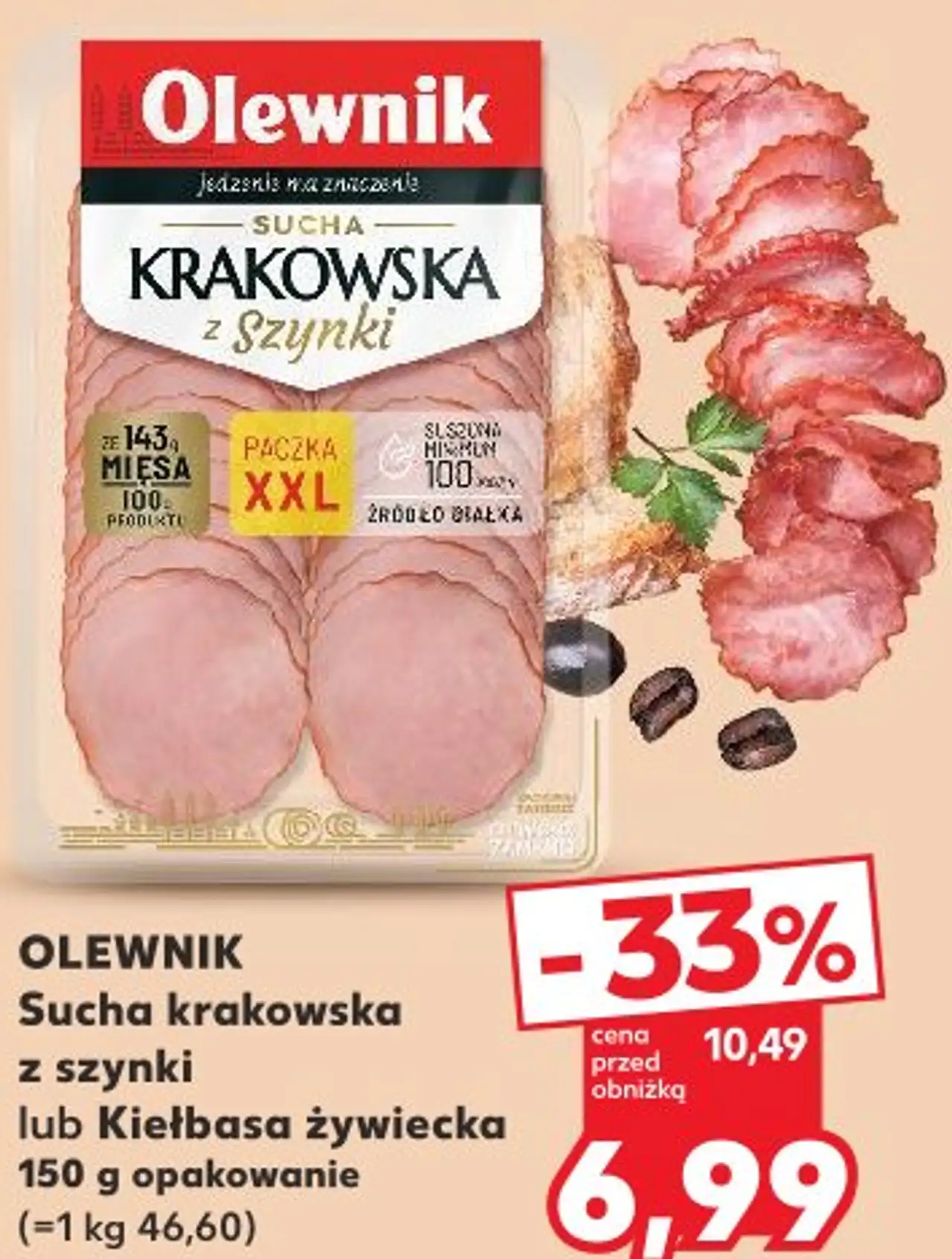 Olewnik Sucha krakowska z szynki lub Kiełbasa żywiecka