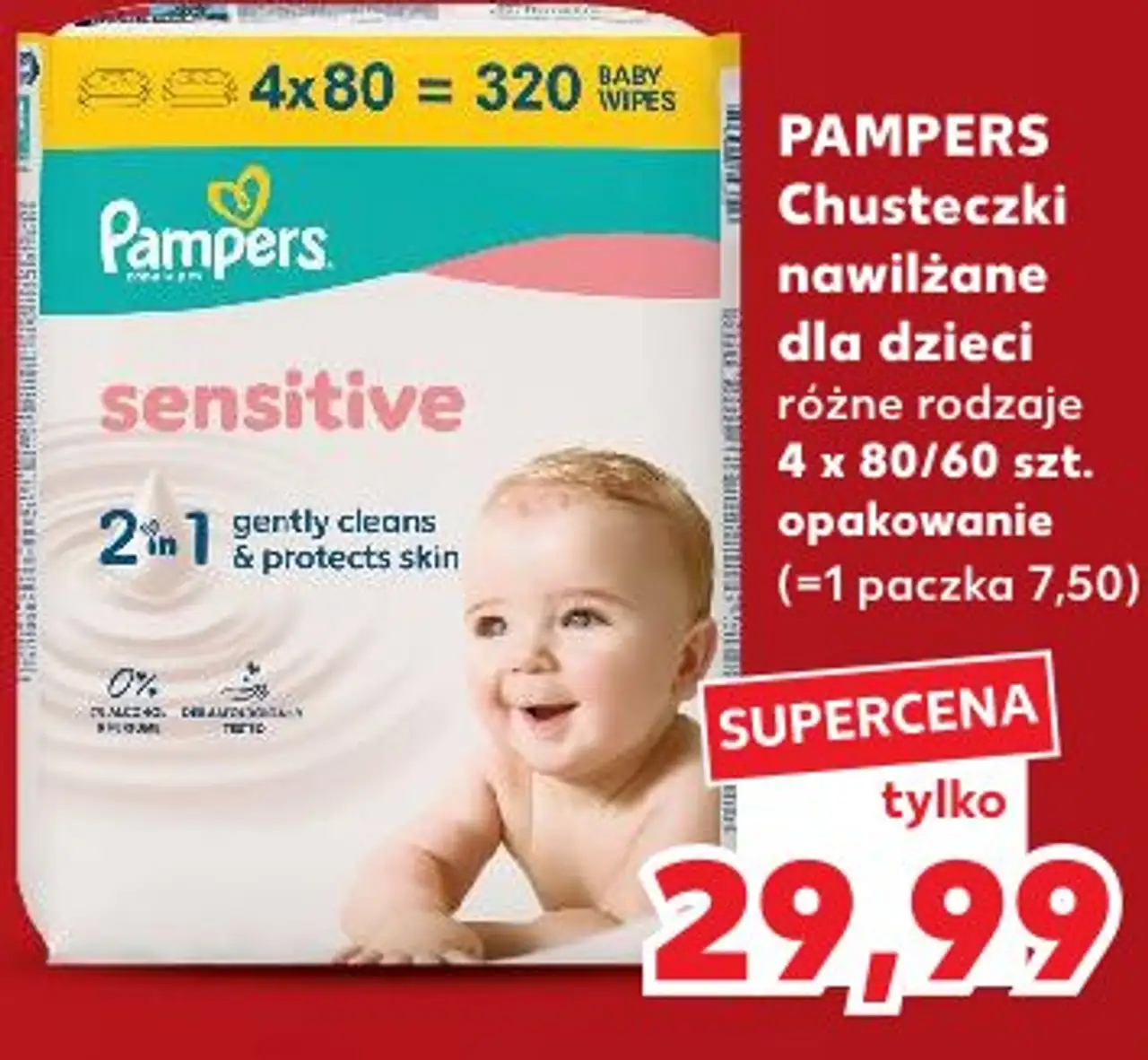 Chusteczki nawilżane dla dzieci Pampers sensitive