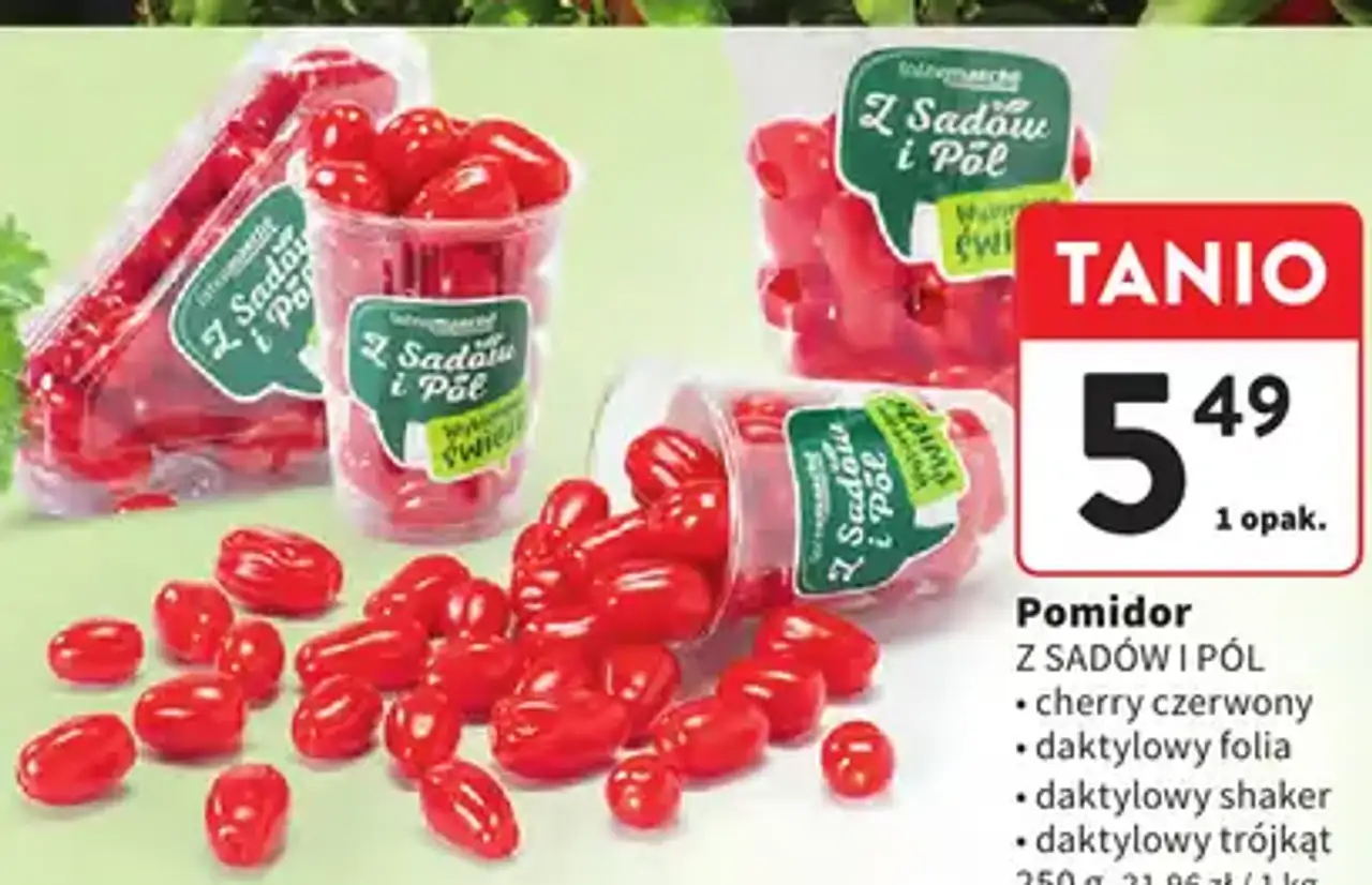 Pomidor Z Sadów i Pól (cherry czerwony / daktylowy folia / daktylowy shaker / daktylowy trójkąt)