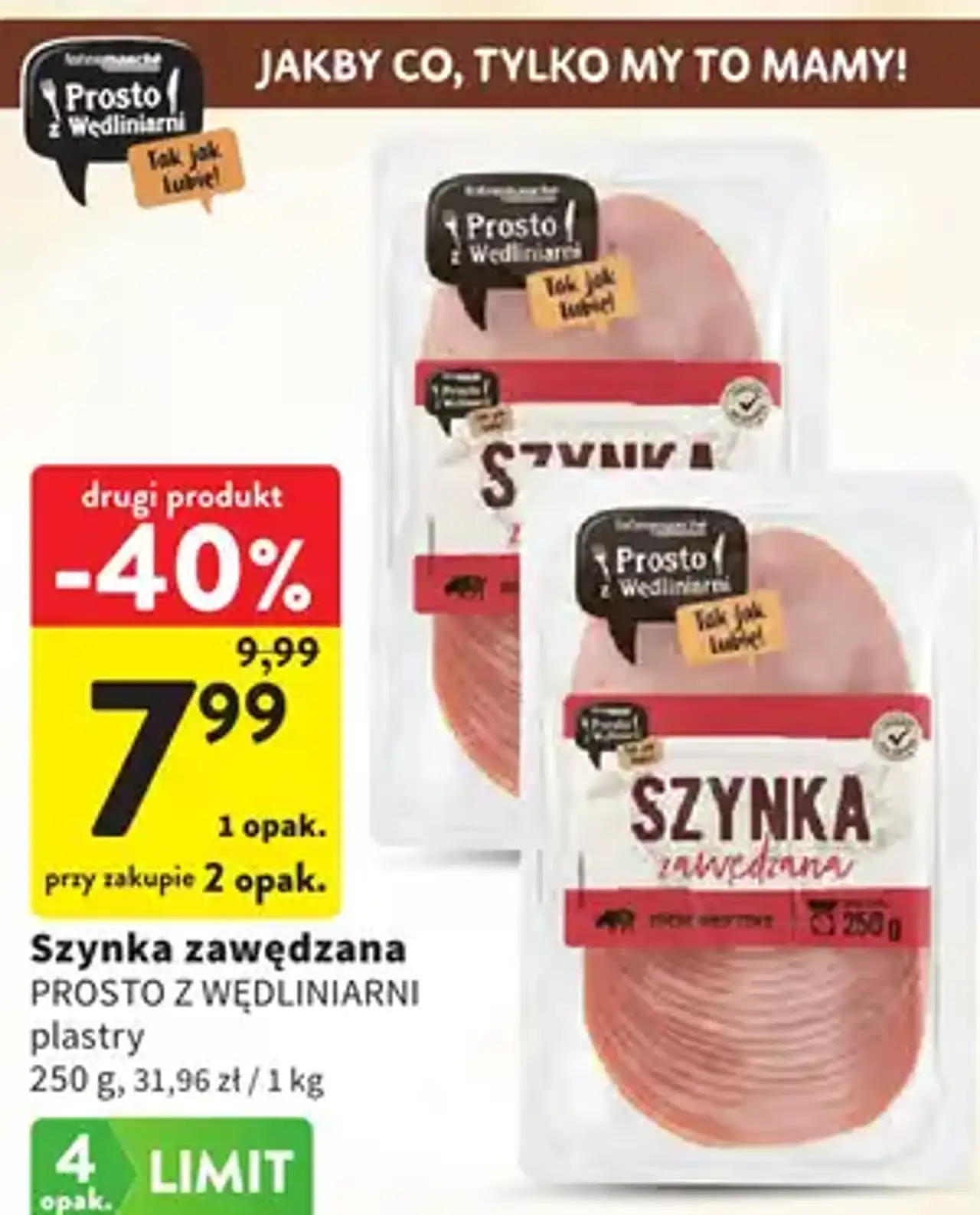 Szynka zawędzana Prosto z Wędliniarni plastry