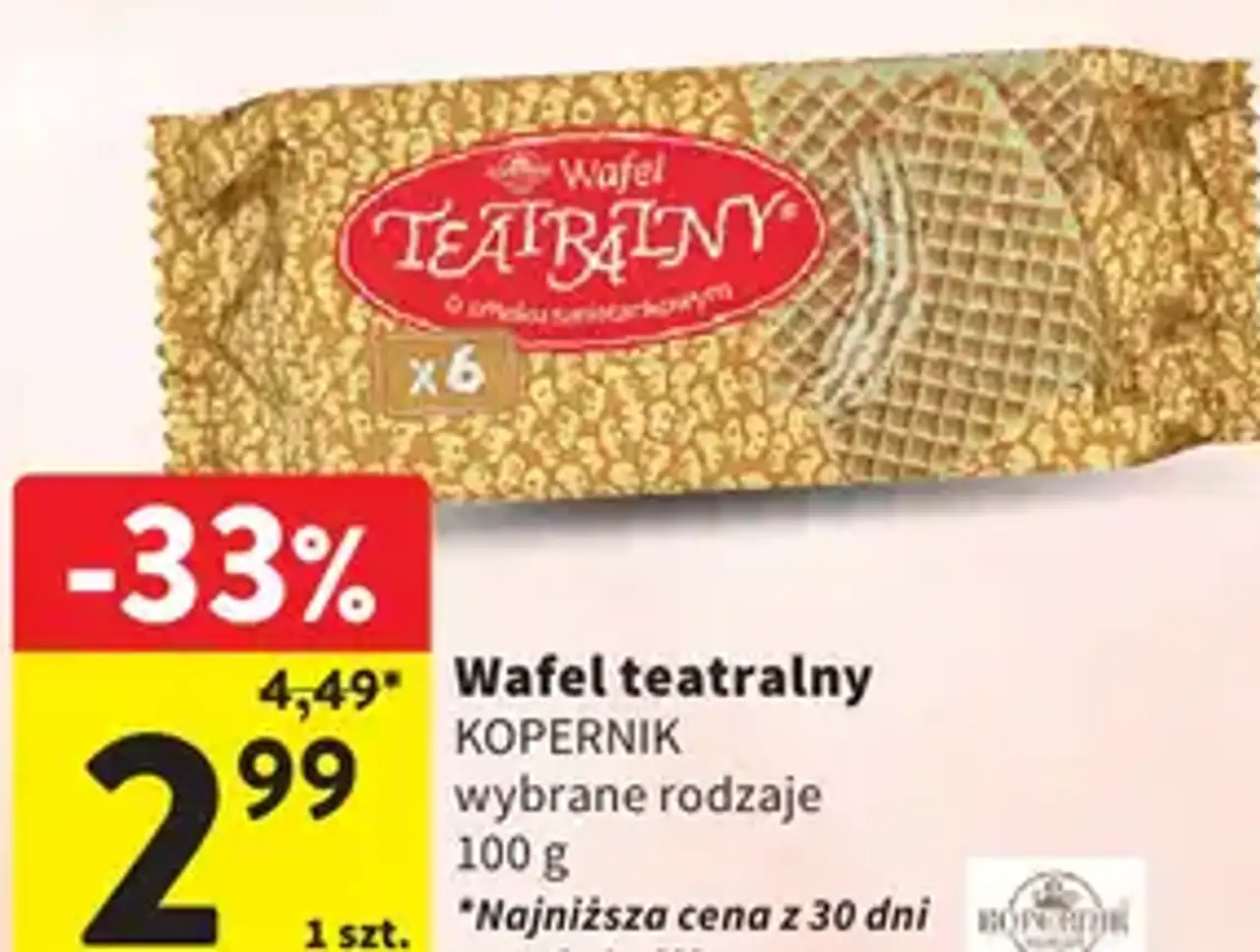 Wafel teatralny Kopernik wybrane rodzaje