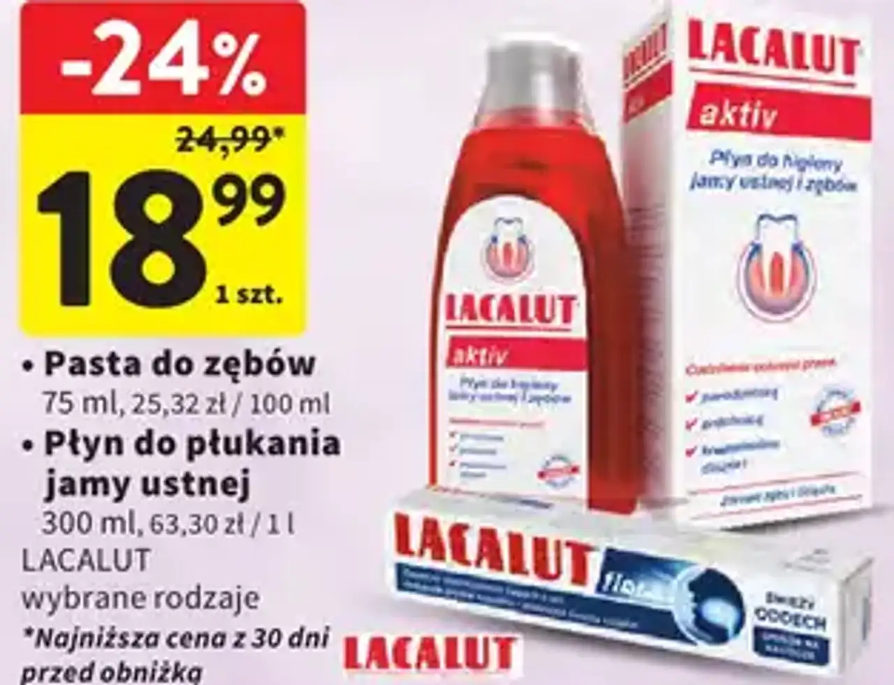 Pasta do zębów, Płyn do płukania jamy ustnej LACALUT aktiv