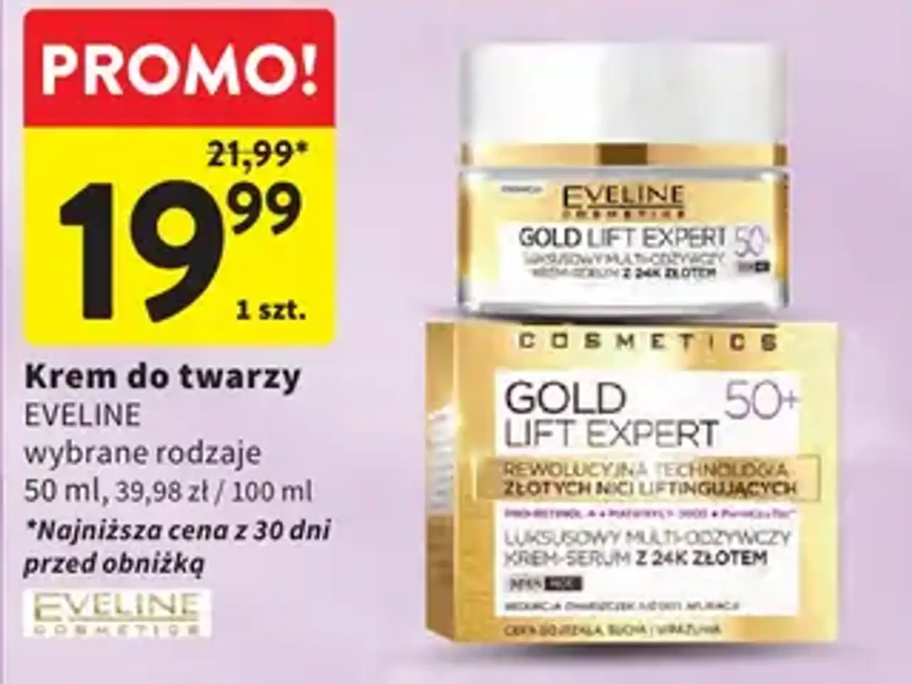 Krem do twarzy EVELINE GOLD LIFT EXPERT 50+