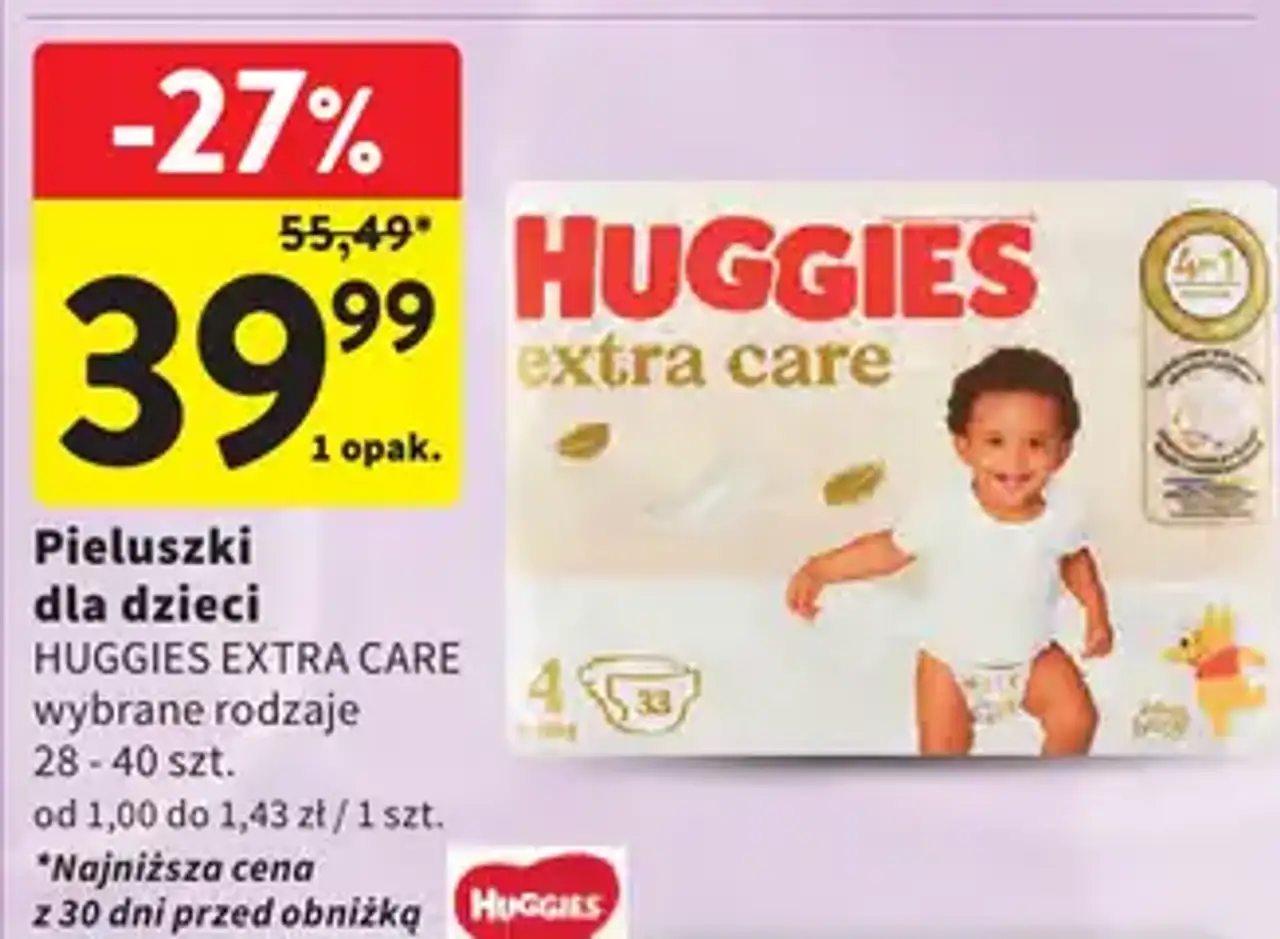 Pieluszki dla dzieci HUGGIES EXTRA CARE