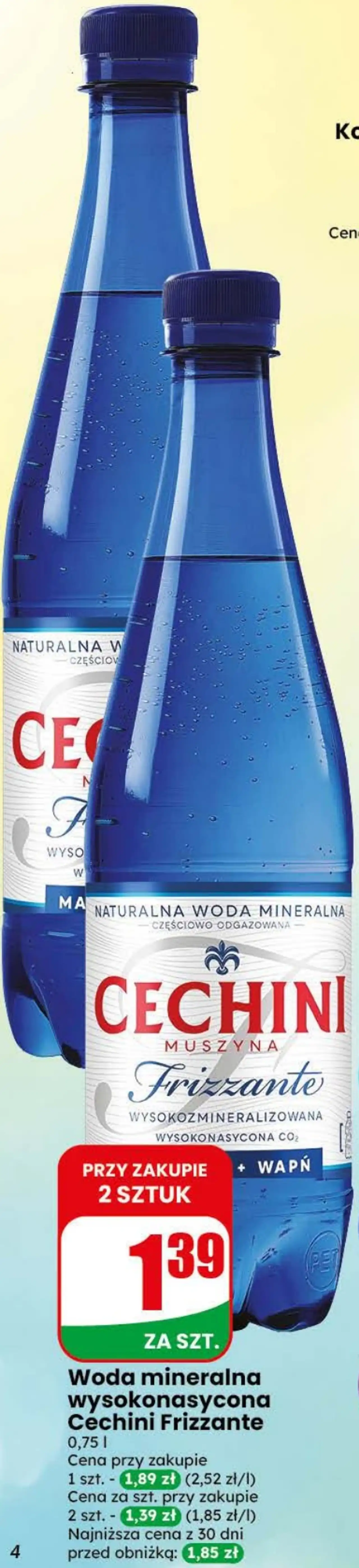 Woda mineralna wysokonasycona Cechini Frizzante