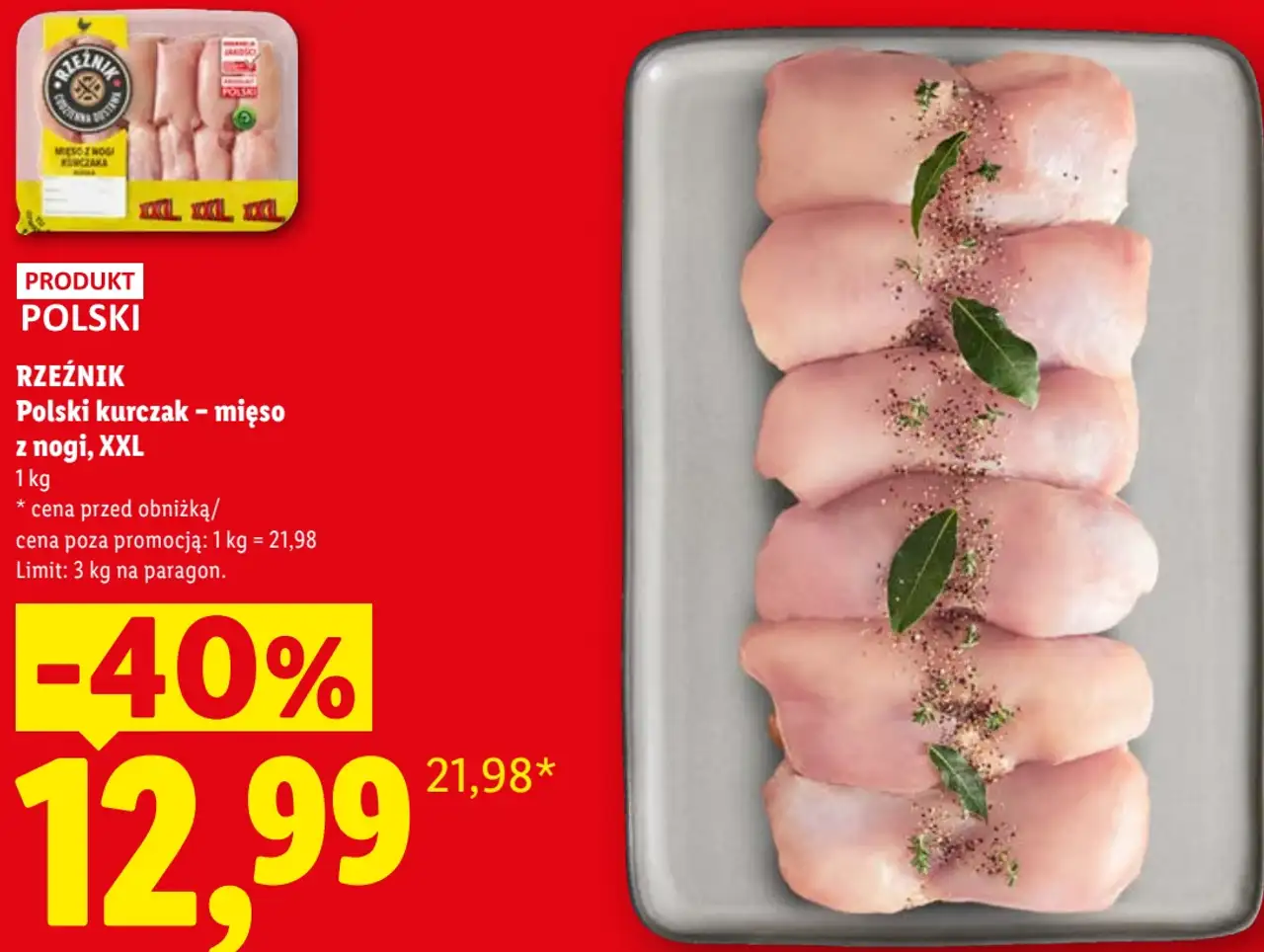 Rzeźnik Polski kurczak - mięso z nogi, XXL