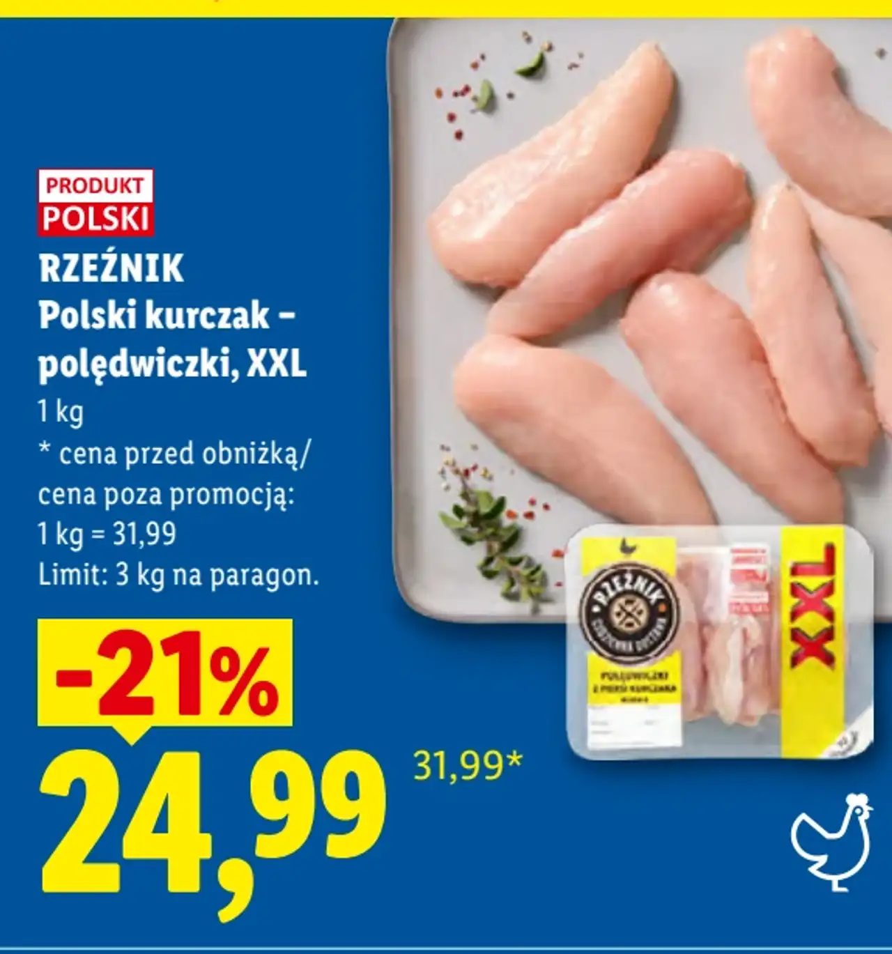 Rzeźnik Polski kurczak - polędwiczki, XXL