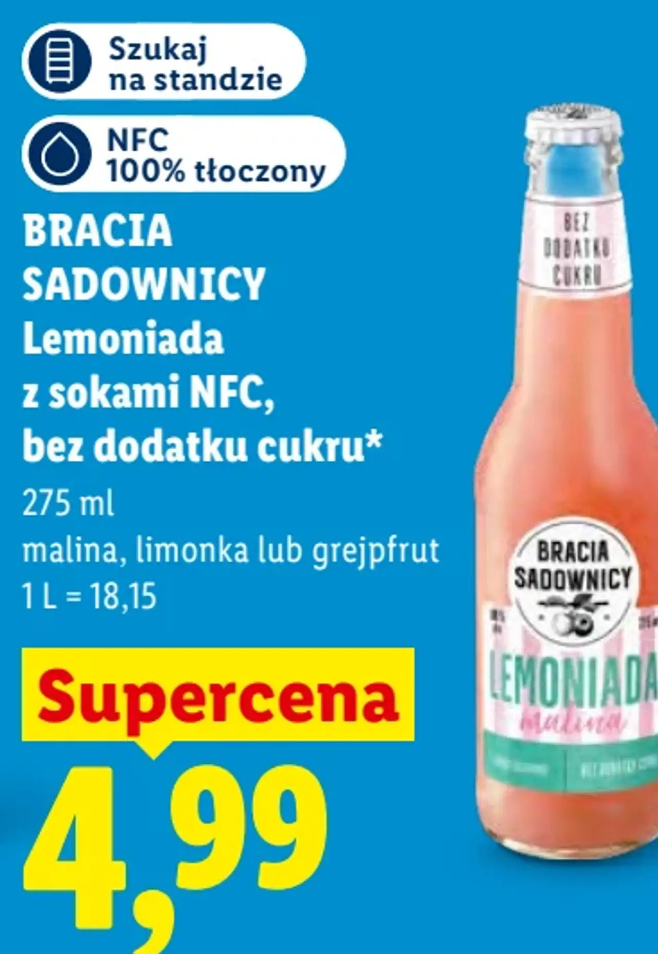BRACIA SADOWNICY Lemoniada z sokami NFC, bez dodatku cukru