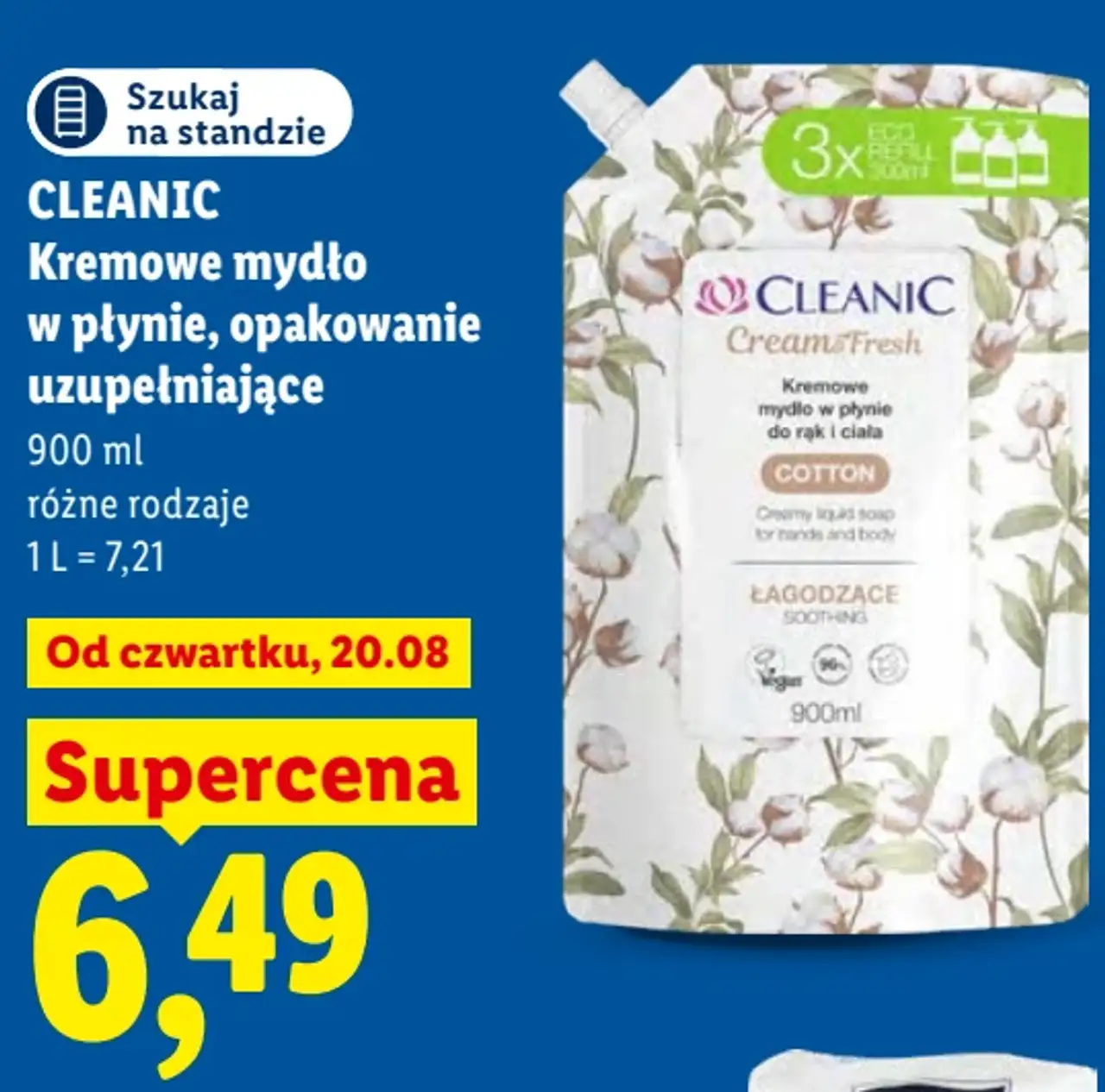 CLEANIC Kremowe mydło w płynie, opakowanie uzupełniające