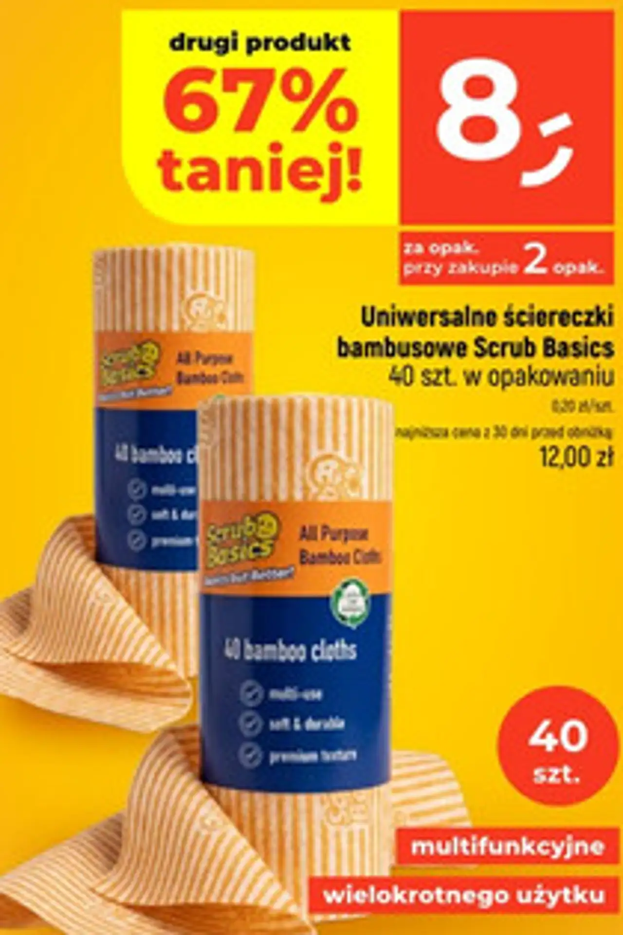 Uniwersalne ściereczki bambusowe Scrub Basics