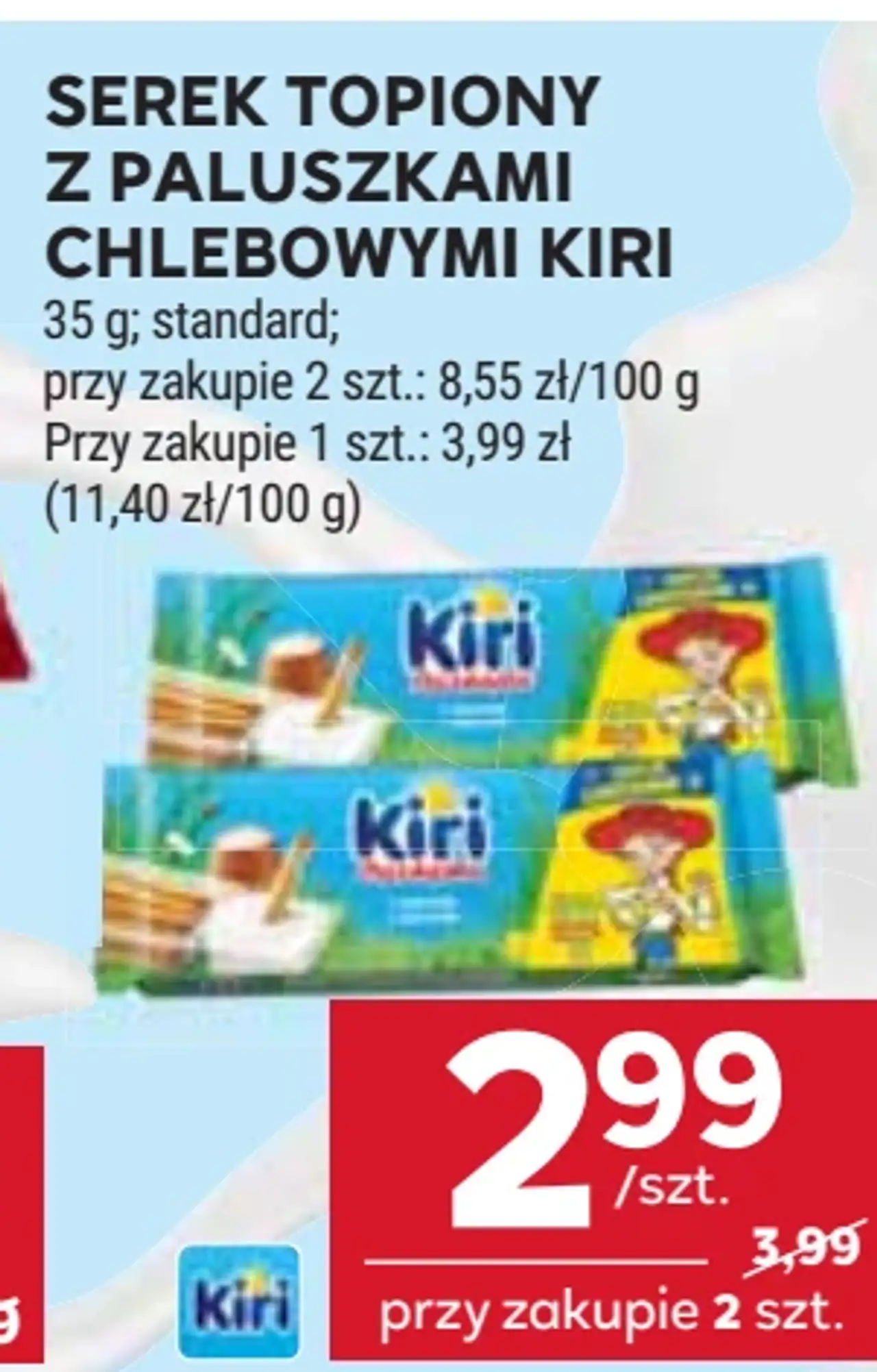 SEREK TOPIONY Z PALUSZKAMI CHLEBOWYMI KIRI