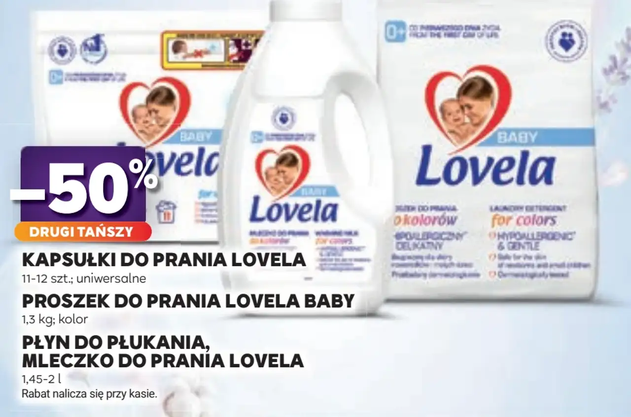 Kapsułki do prania Lovela, proszek do prania Lovela Baby, płyn do płukania, mleczko do prania Lovela