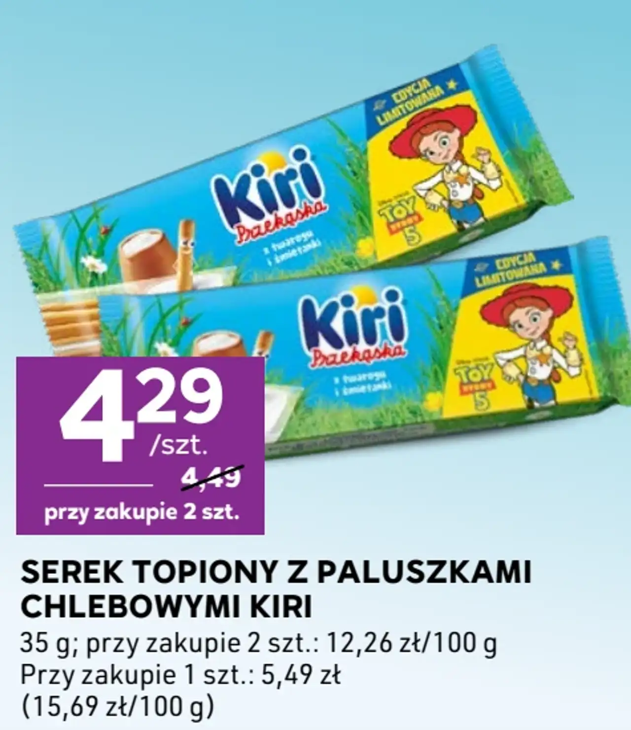 Serek topiony z paluszkami chlebowymi Kiri