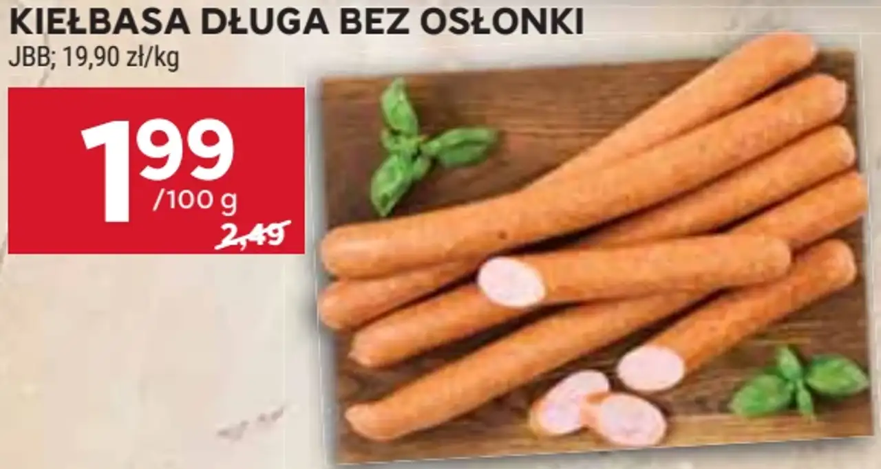 Kiełbasa długa bez osłonki JBB