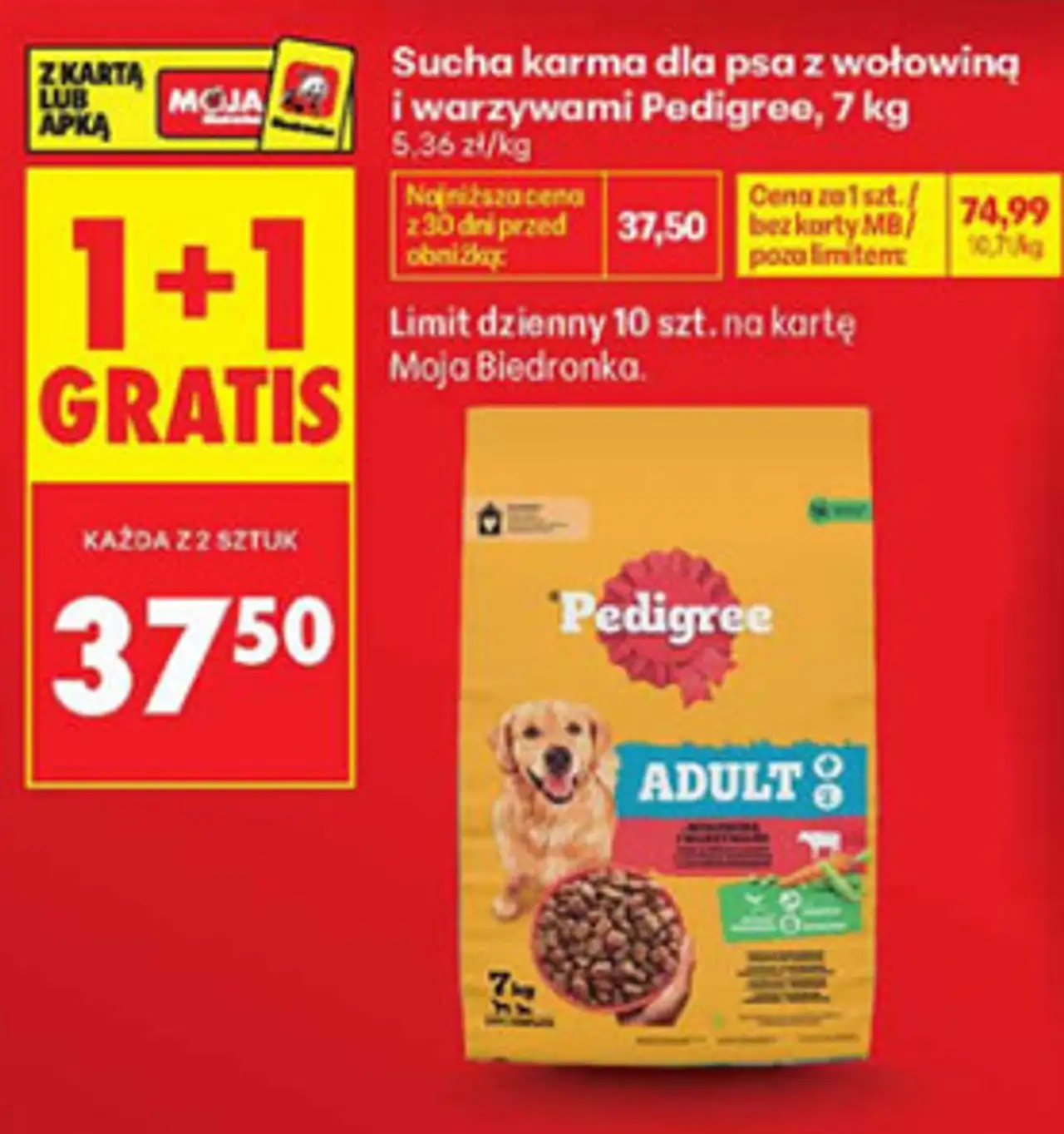 Sucha karma dla psa z wołowiną i warzywami Pedigree