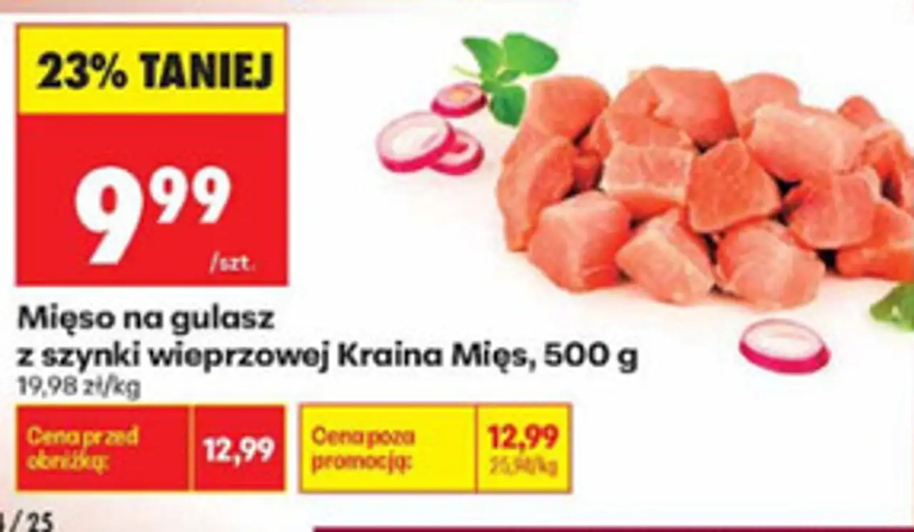 Mięso na gulasz z szynki wieprzowej Kraina Mięs