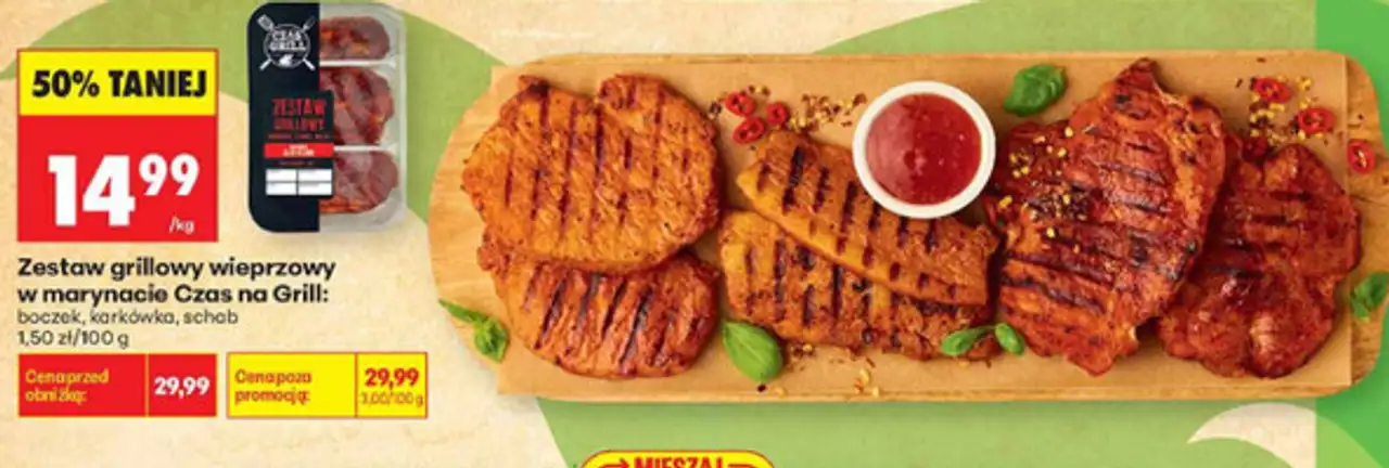Zestaw grillowy wieprzowy w marynacie Czas na Grill (boczek, karkówka, schab)
