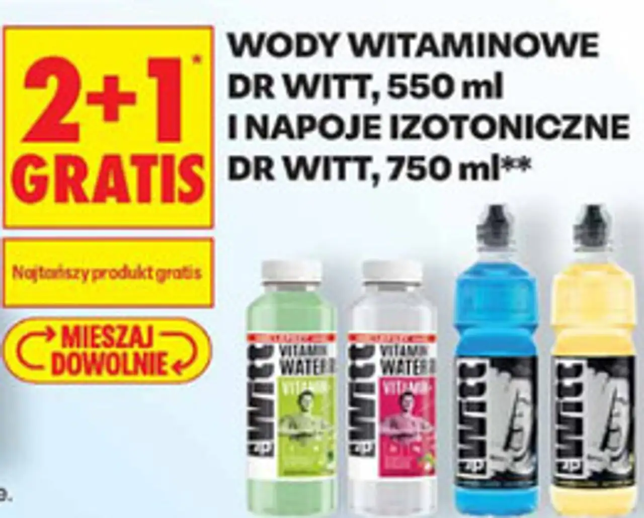 Wody witaminowe Dr Witt, 550 ml i napoje izotoniczne Dr Witt, 750 ml