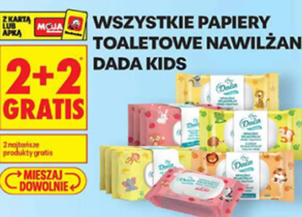 Wszystkie papiery toaletowe nawilżane Dada Kids