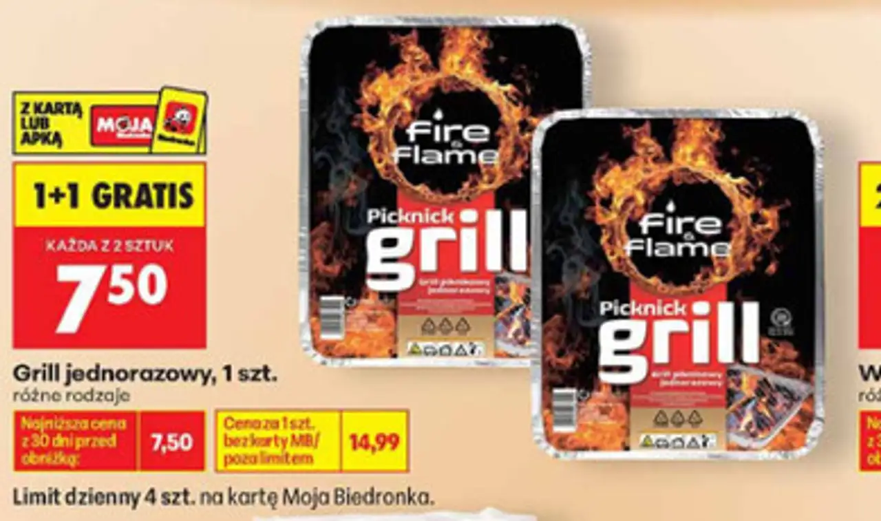 Grill jednorazowy Fire & Flame Picknick grill, 1 szt.