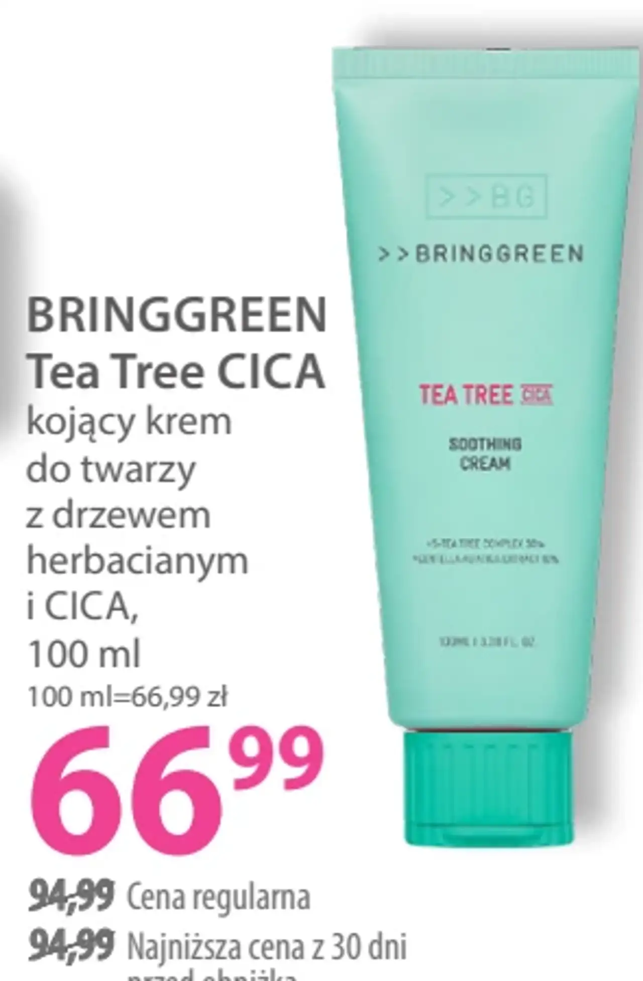 BRINGGREEN Tea Tree CICA kojący krem do twarzy
