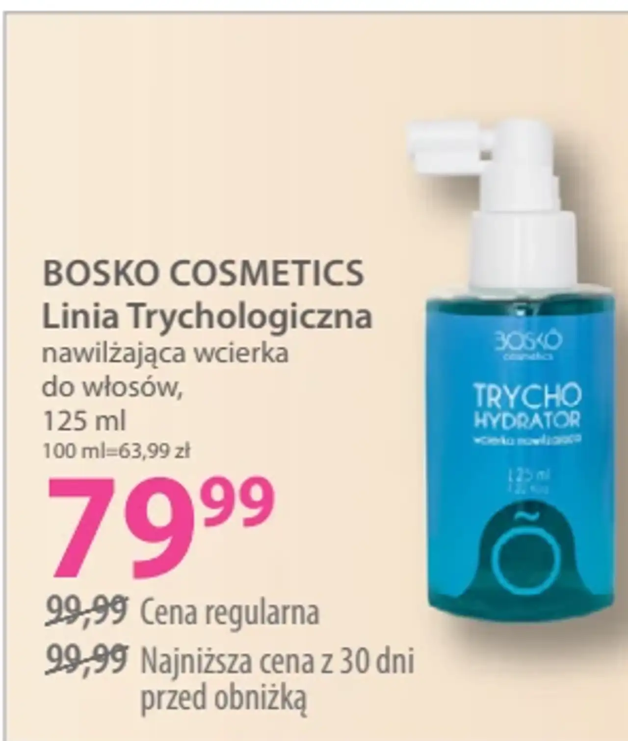 BOSKO COSMETICS Linia Trychologiczna nawilżająca wcierka do włosów, 125 ml