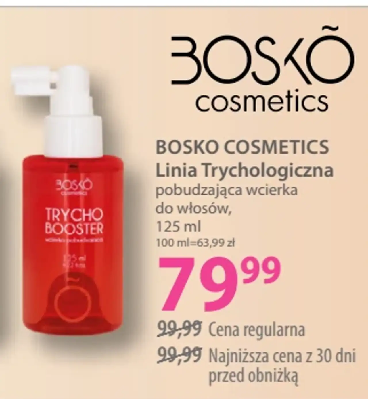 BOSKO COSMETICS Linia Trychologiczna pobudzająca wcierka do włosów, 125 ml