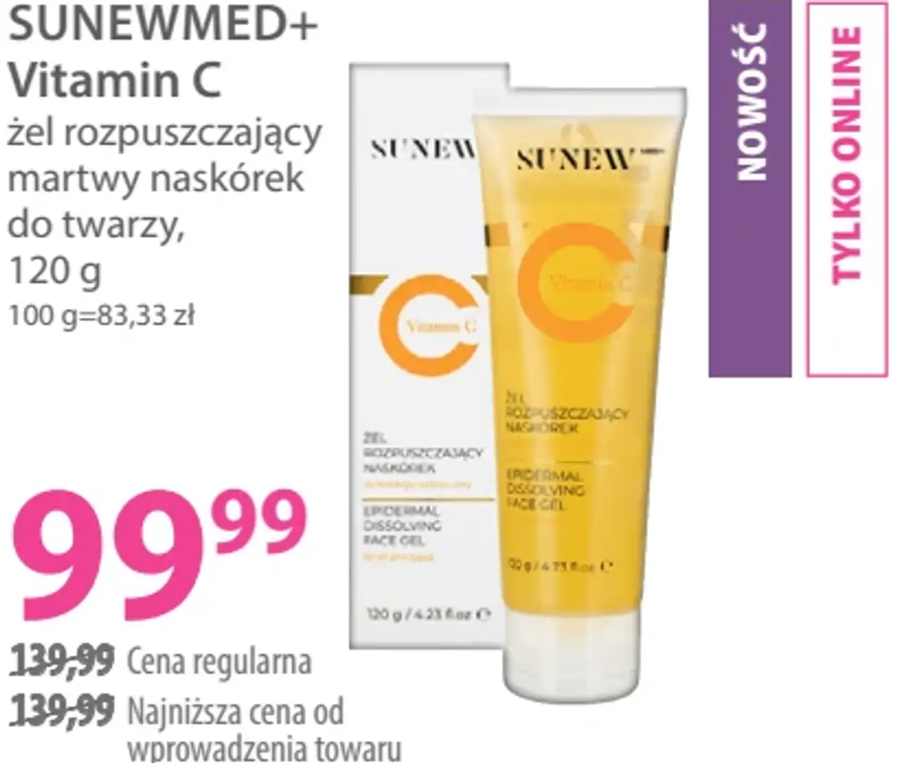 SUNEWMED+ Vitamin C żel rozpuszczający martwy naskórek do twarzy