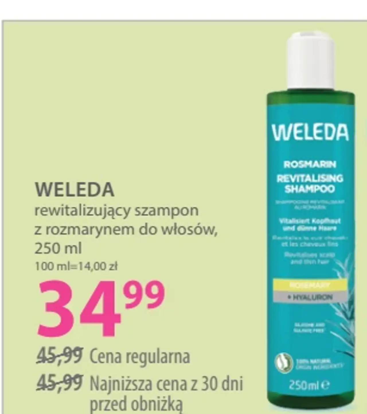 WELEDA rewitalizujący szampon z rozmarynem do włosów