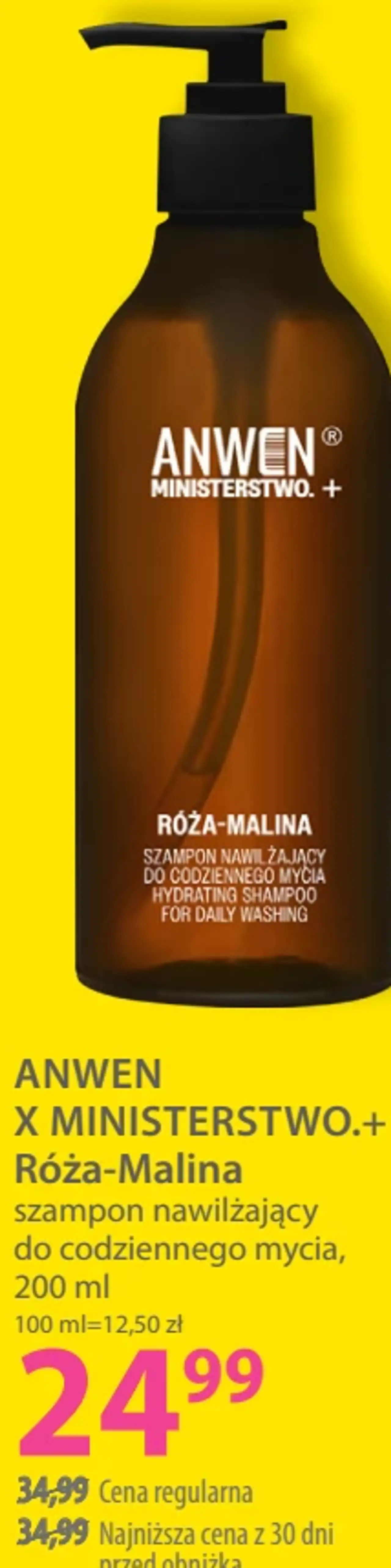 Anwen x Ministerstwo.+ Róża-Malina szampon nawilżający