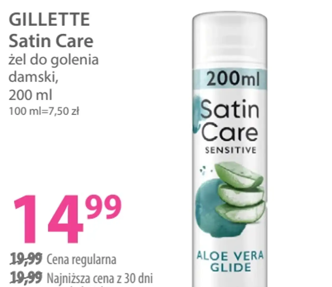 Gillette Satin Care żel do golenia damski