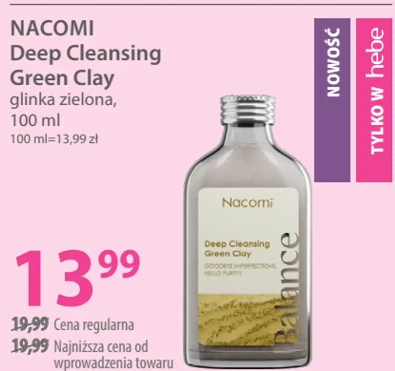NACOMI Deep Cleansing Green Clay glinka zielona