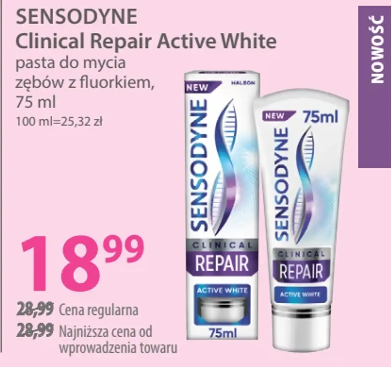 SENSODYNE Clinical Repair Active White pasta do mycia zębów z fluorkiem