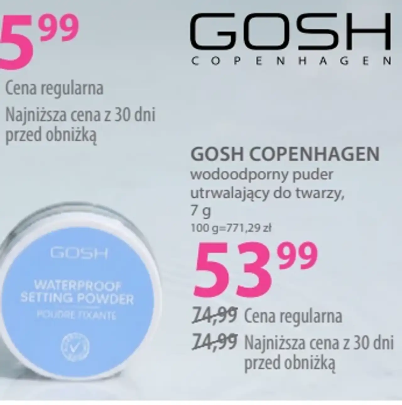 GOSH COPENHAGEN wodoodporny puder utrwalający do twarzy