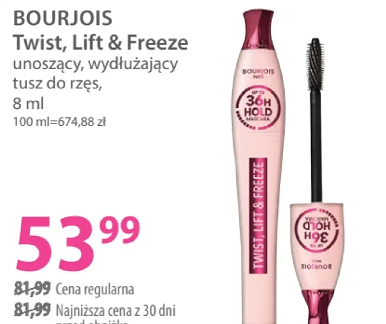 BOURJOIS Twist, Lift & Freeze unoszący, wydłużający tusz do rzęs