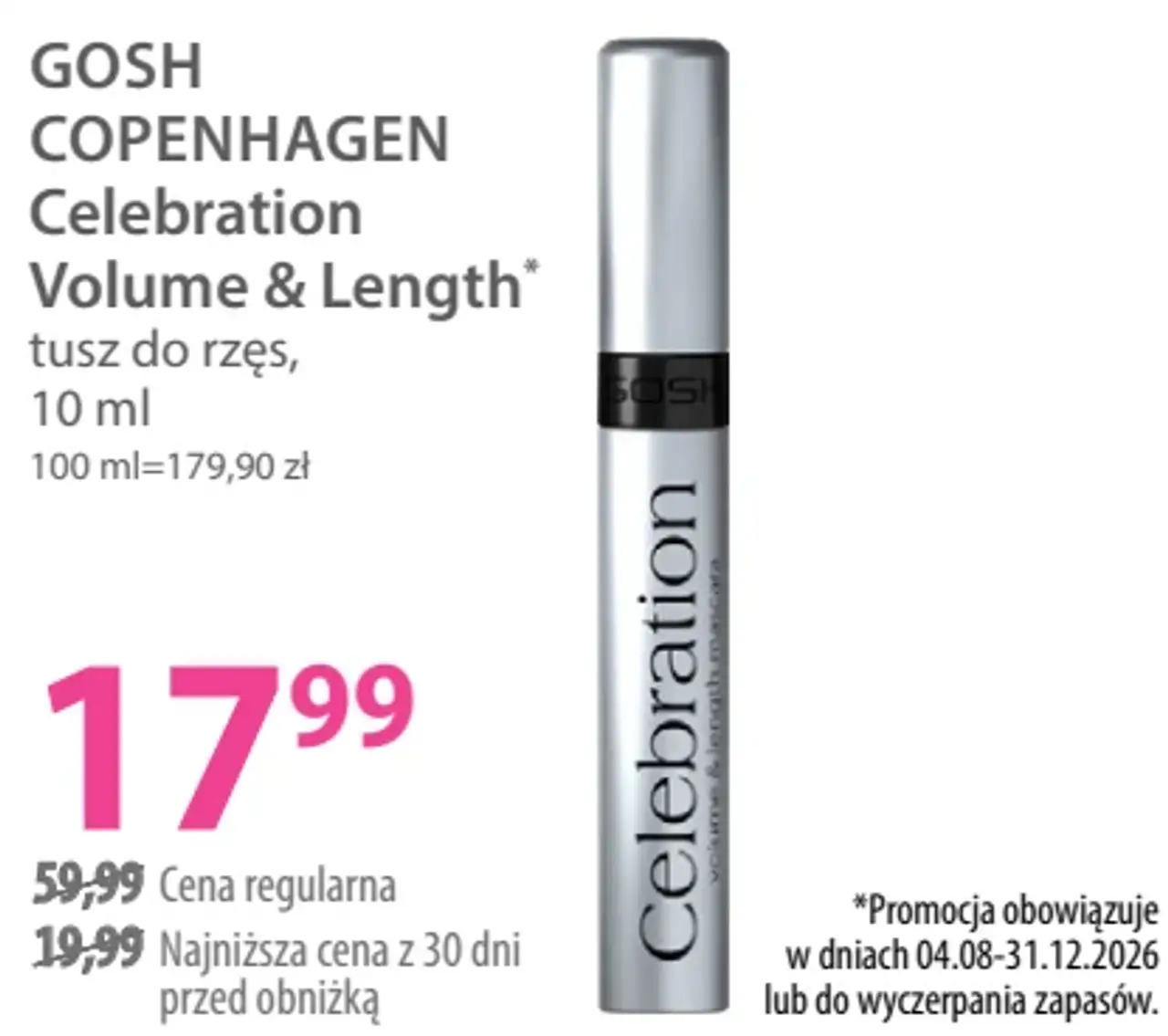 GOSH COPENHAGEN Celebration Volume & Length tusz do rzęs