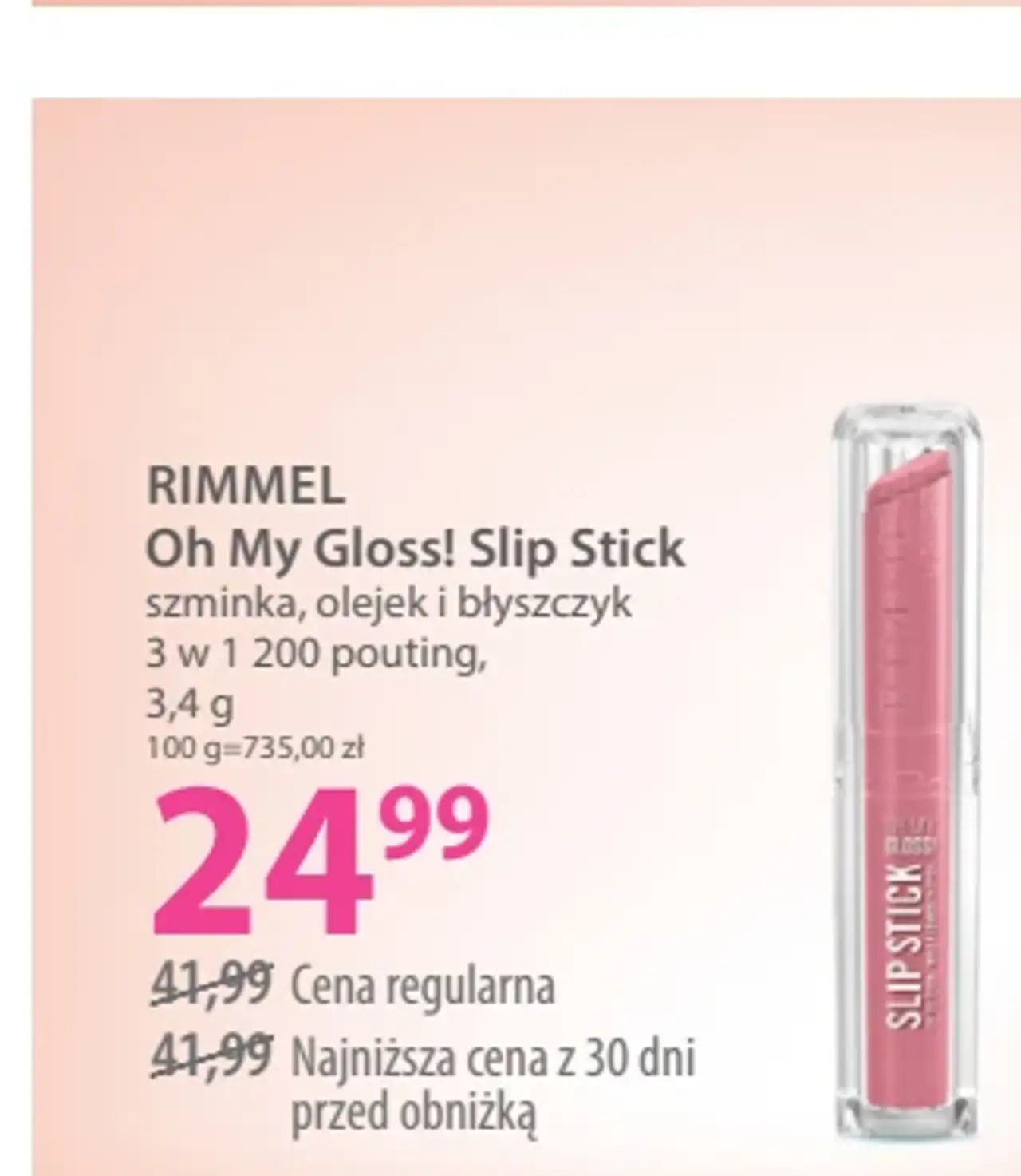 RIMMEL Oh My Gloss! Slip Stick szminka, olejek i błyszczyk 3 w 1