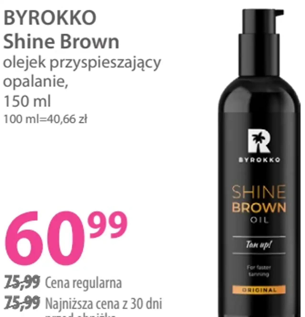 BYROKKO Shine Brown olejek przyspieszający opalanie