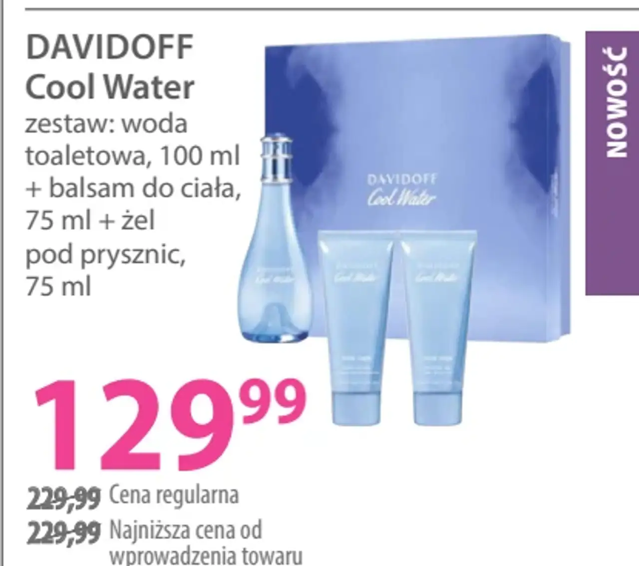 Davidoff Cool Water zestaw: woda toaletowa, balsam do ciała, żel pod prysznic