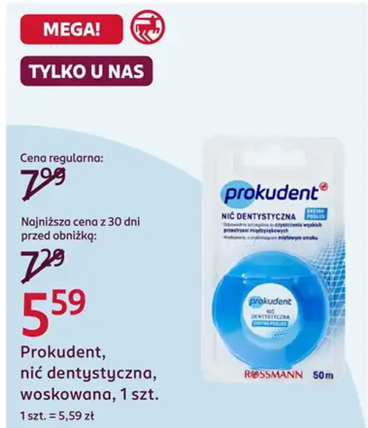 Prokudent, nić dentystyczna, woskowana, 1 szt.