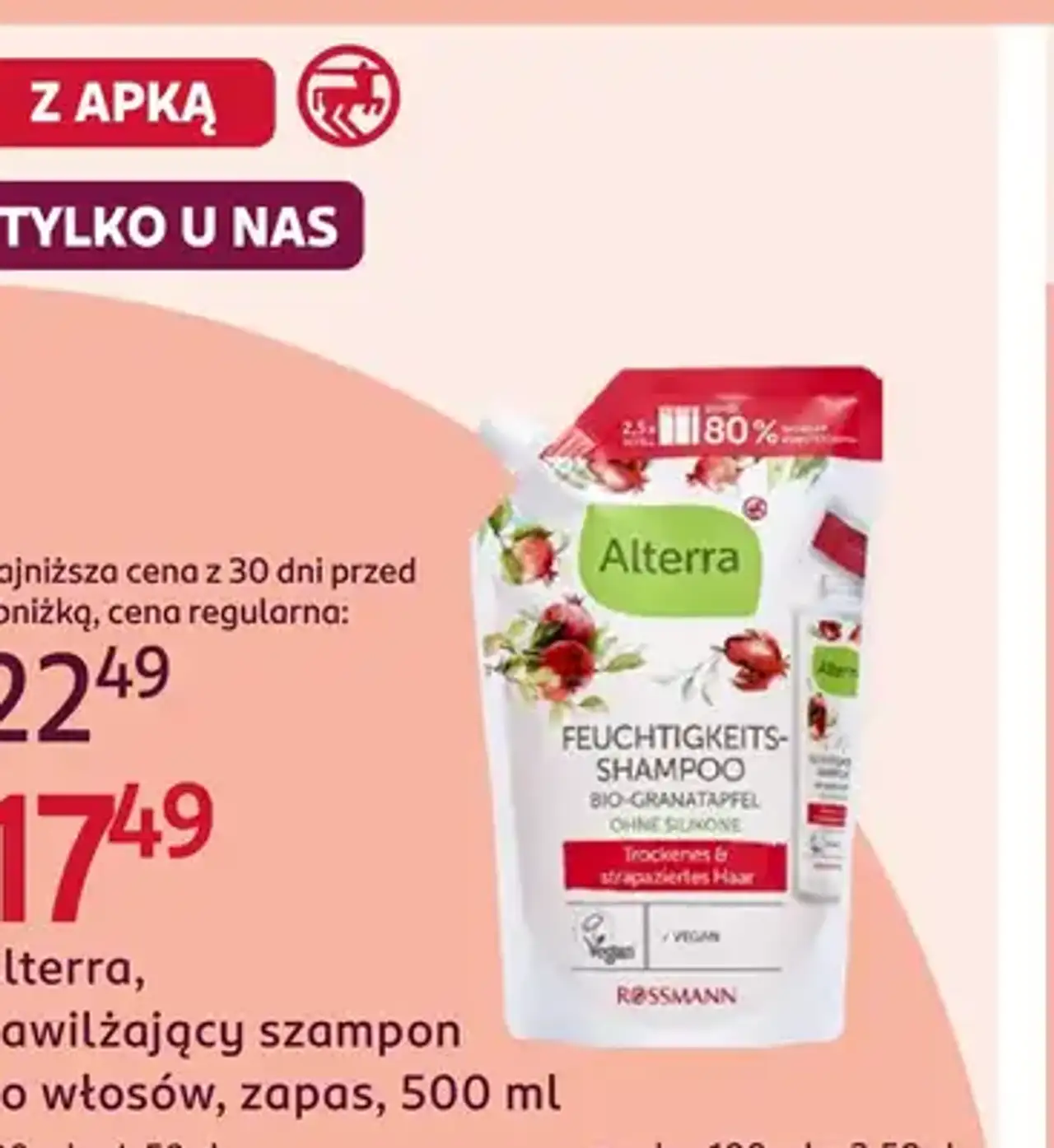 Alterra nawilżający szampon do włosów zapas