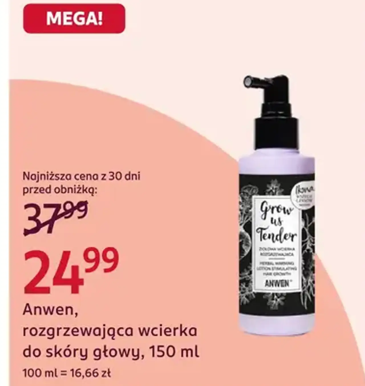 Anwen, rozgrzewająca wcierka do skóry głowy, 150 ml