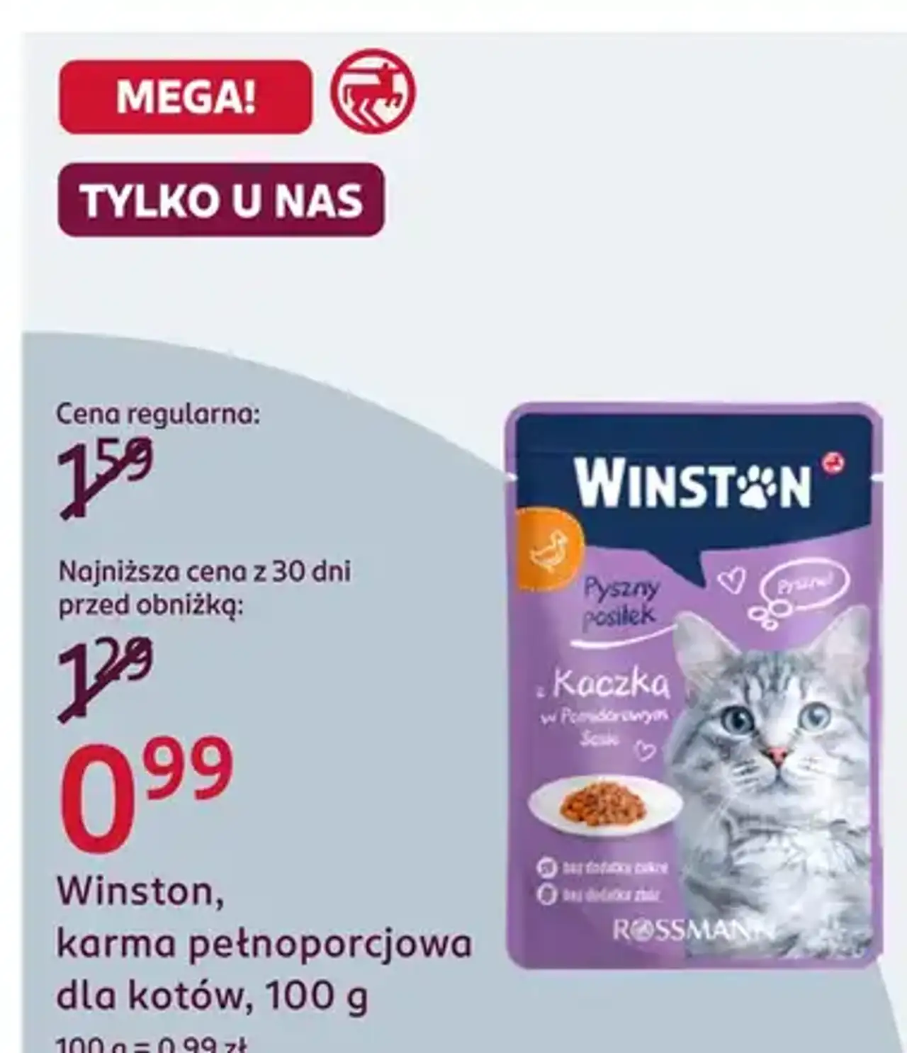 Winston, karma pełnoporcjowa dla kotów, 100 g