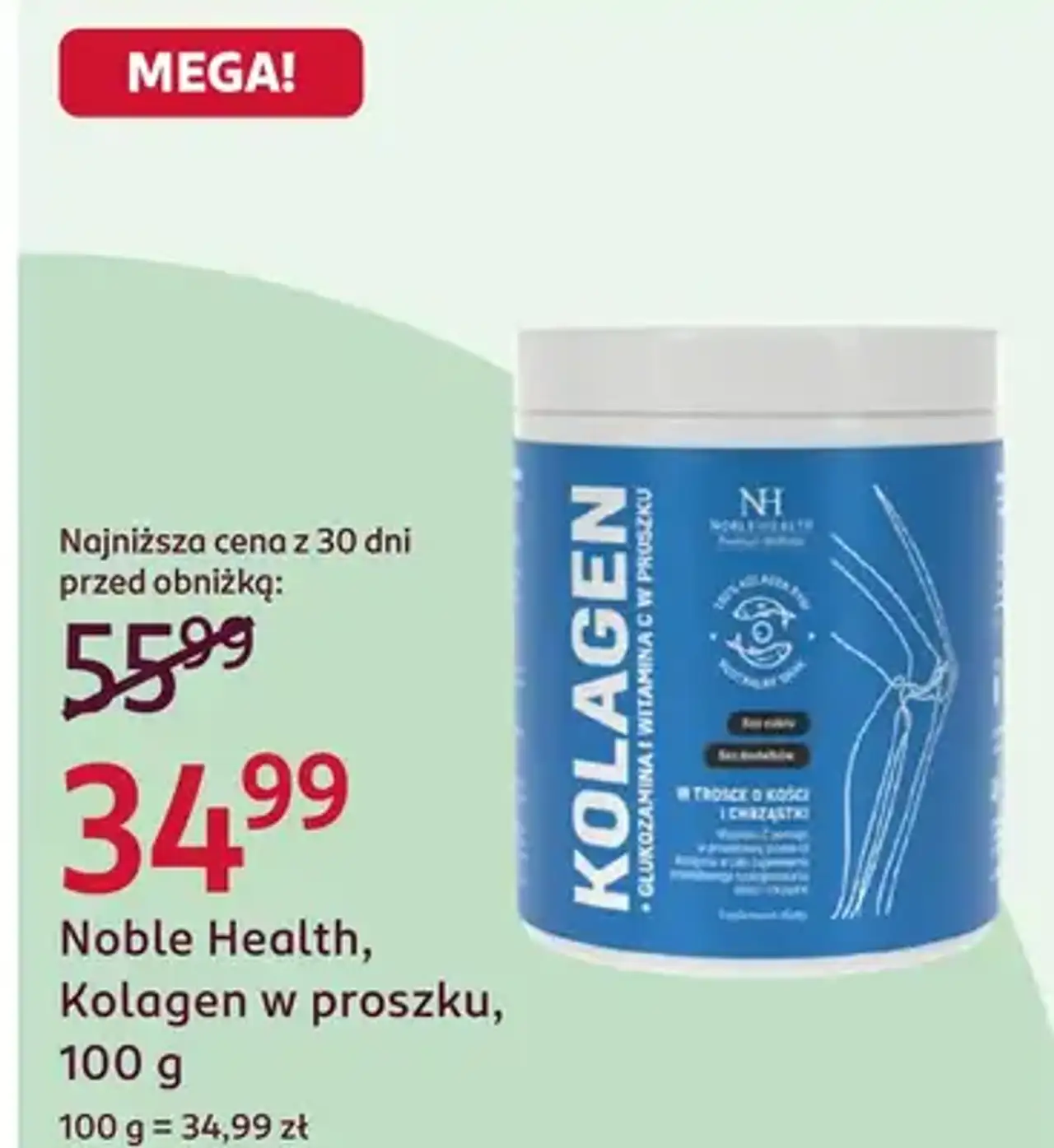 Noble Health, Kolagen w proszku, 100 g