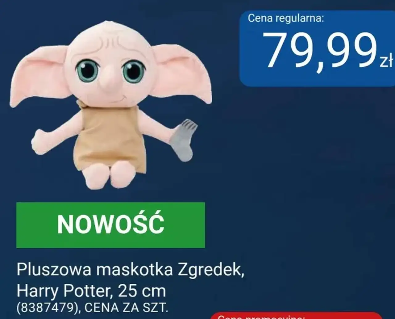 Pluszowa maskotka Zgredek, Harry Potter, 25 cm