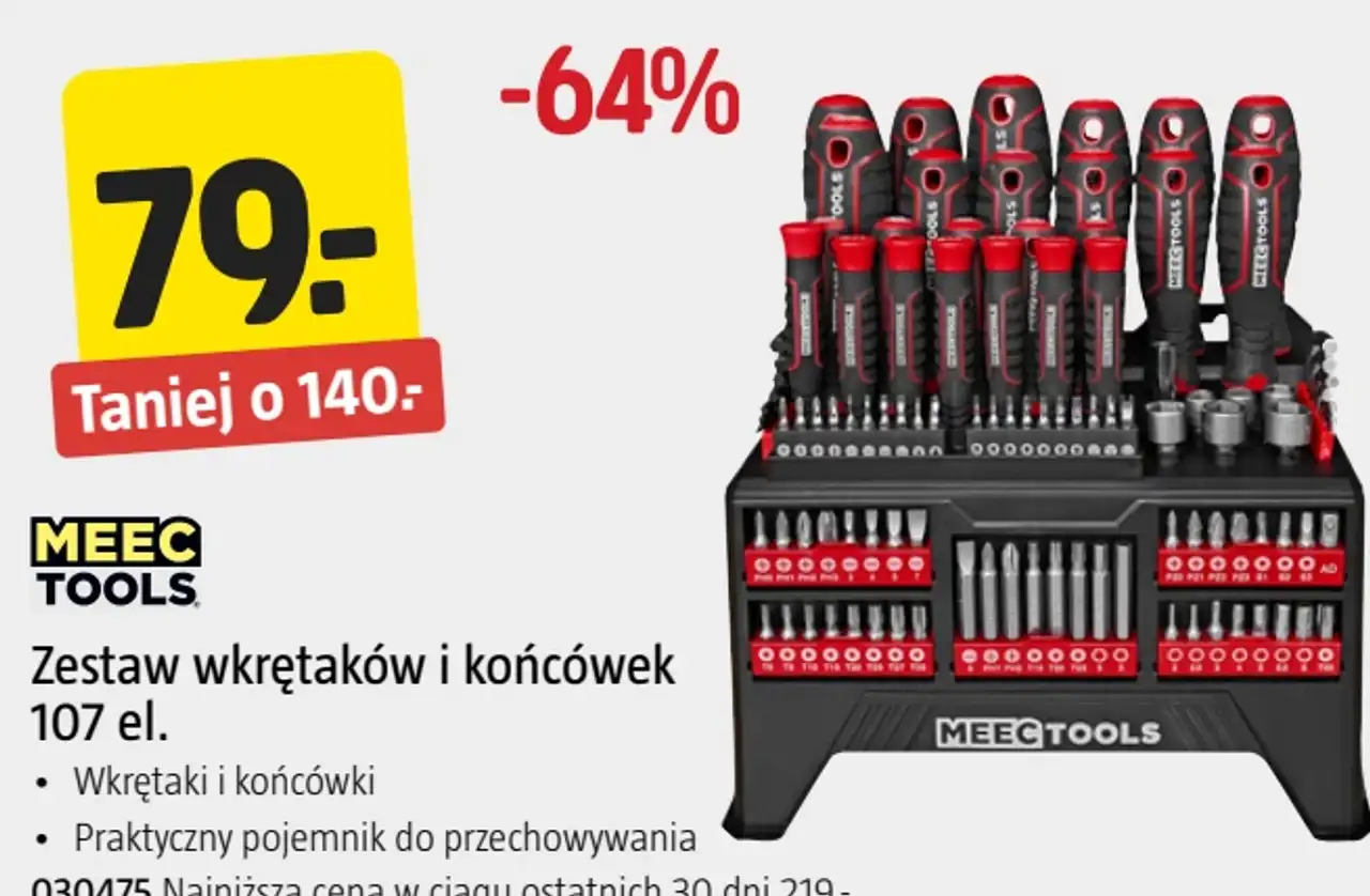 Zestaw wkrętaków i końcówek 107 el. MEEC TOOLS