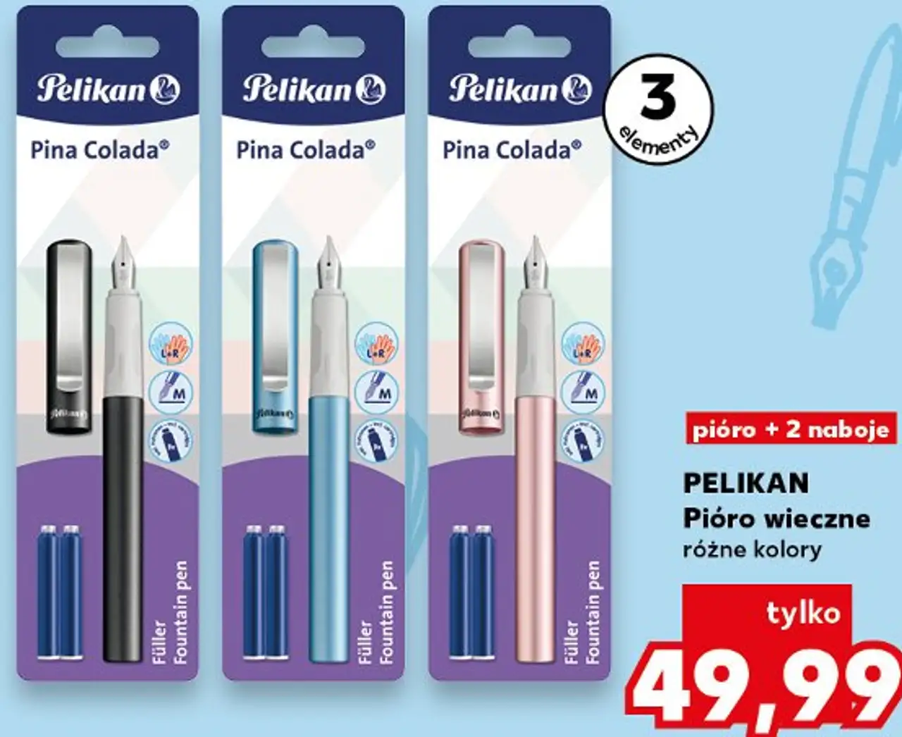 PELIKAN Pióro wieczne różne kolory Pina Colada